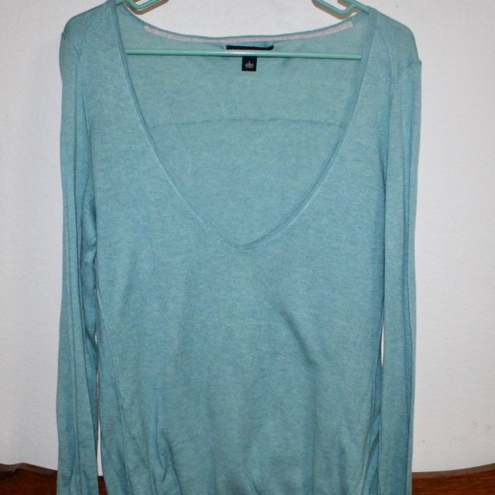 Banana Republic Teal Bluish Green V-neck Sweater Size Large